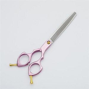 Tijeras de peluquería ultraligeras para mascotas, acero 440C, mangos de colores para cortar el pelo de perros, diseño práctico - Product Image 4