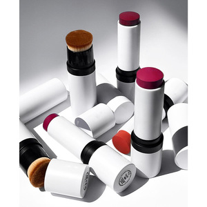 Vente en gros tube de pinceau bâton cosmétique blush avec logo personnalisé 5 couleurs blush crème à double tête imperméable à l'eau blush pour le visage - Product Image 5