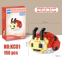 Juego de Bloques de Construcción de Plástico ABS con Diseño de Mariposa e Insecto, Juguete Educativo para Mayores de 4 Años, Juego de Construcción para Padres e Hijos, 40 Piezas