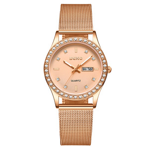 นาฬิกาข้อมือตาข่ายแฟชั่นนาฬิกาผู้หญิงกันน้ำส่องสว่างปฏิทินคู่นาฬิกาควอตซ์เพชรชุดสำหรับนักเรียนหญิง - Product Image 2