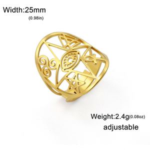 แหวนปรับขนาดได้ Myshape ลายสัญลักษณ์ทางจิตวิญญาณ เครื่องรางนำ<span class=keywords><strong>โชค</strong></span> สัญลักษณ์แห่งความสงบสุข ความสามัคคี ศาสนา <span class=keywords><strong>วง</strong></span><span class=keywords><strong>ล้อ</strong></span>แห่งชีวิต ทำจากสแตนเลส - Product Image 3