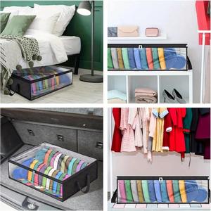 Sac de rangement pliable en tissu non tissé pour bagages, chaussures et chapeaux, housse anti-poussière pour vêtements, pour salon, à un seul niveau - Product Image 5