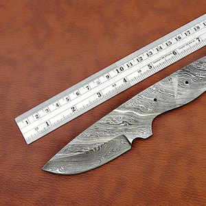 Couteau de chasse industriel OEM en gros, lame vierge personnalisable en acier Damas, couteau de chasse à lame fixe, droit et tranchant - Product Image 2