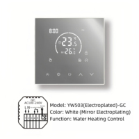 Termostato Inteligente Wifi con Pantalla Táctil, Control por Voz, Programación Semanal, Espejo Electrochapado para Calefacción por Suelo Radiante Eléctrico, Caldera de Gas