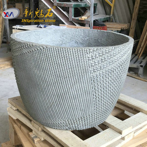 Nuevos Materiales de Construcción de Piedra, Maceta de Hormigón GRC XMS006, Jardinera para Exteriores Resistente a la Corrosión - Product Image 4