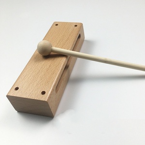 Wholesale Orff Percussion <b>Instruments</b> Wood Tone Block Percussion <b>Musical</b> <b>Instrument</b> Wood Block With Wooden Stick - Product Image 1