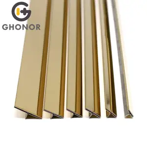Sample Free Stainless Steel Decorative Tile Trim T Shape Grooved Edge For Wall