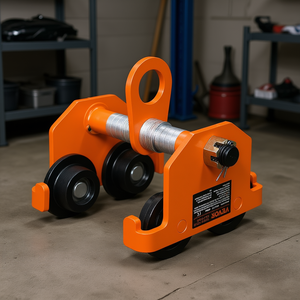 Chariot manuel de 2 tonnes de capacité de charge 4400 Lbs Palan de garage 8 \ "Heavy Duty en acier allié I-Beam réglable double roues pour droite - Product Image 2