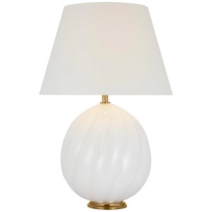 White Reactive Glaze Ceramic <b>Table</b> Lamp | Artisan Lighting for Hotel Feature Space & Lounge - Product Image 6