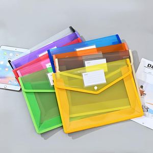 Custom Clear Plastic <b>File</b> Folder Expanding Document Envelope <b>Organizer</b> Waterproof PP Accordion <b>File</b> Pouch with Flap Button - Product Image 4