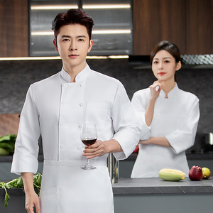 Personalizzato nero doppio petto francese italiano Sushi giapponese Chef uniforme professionale giacche da Chef intrecciate pantaloni in sgualda <span class=keywords><strong>per</strong></span> cucinare - Product Image 4