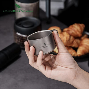 Tazza da Caffè in Titanio Boundless Voyage, Tazza da Campeggio Mini a Doppia Parete, Tazza da Caffè 100ml Ti3085D - Product Image 4