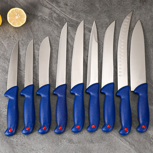 Coltello Messer <span class=keywords><strong>da</strong></span> Cucina Utility <span class=keywords><strong>da</strong></span> Macellaio per Sfilettare Pesce in Acciaio Inox Personalizzato con Manico Blu in PP - Vendita all'Ingrosso dalla Fabbrica - Product Image 1