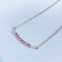 Natürliche Rosa Saphir-Anhänger-Halskette 925 Sterling Silber Edle Anhänger & Charms Edelstein-Modeschmuck für Frauen Großhandel