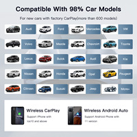 CARABC Carplay Ai Box Mini Adaptateur Android pour voiture, Car Play sans fil, Androidauto, système multimédia embarqué, GPS, navigateur, Netflix, Youtube
