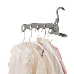 Foldable Clothes Rack Five Hole Hanger Compact Travel Portable Hook Type Clothing Organizer For Dorm Hotel Business Trip - Product Image 1