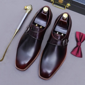 Zapatos de Hombre de Cuero Genuino de Alta Gama, Estilo Británico, Casuales de Negocios, Transpirables, Acabado Desgastado, Vintage, Punta en Pico, Cierre de Gancho - Product Image 2