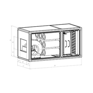ชุดกรองคาร์บอนกัมมันต์แบบสามเฟส อลูมิเนียม สแตนเลส พร้อมพัดลมแบบขับเคลื่อนด้วยสายพาน MECLT และแผ่นกรองคาร์บอนกัมมันต์สังเคราะห์ - Product Image 2