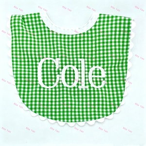 Set di abbigliamento per neonati con ricamo personalizzato panno per rutti bianco Ric Rac rifinito Set di abbigliamento per neonati regalo per neonati con monogramma per 2025 - Product Image 5