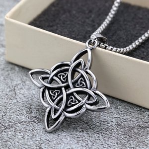 Stainless Steel <b>Celtic</b> Knot Pendant Geometric Design For Men And Women <b>Necklace</b> Gift Jewelry - Product Image 2