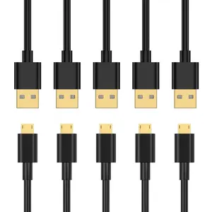 Cabos usb para celular, 6ft 10ft 2024 de venda quente 2.4A micro usb-c de carregamento rápido 480mpbs, data de sincronização, cabos usb para celular