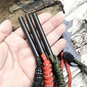 4 pulgadas Survival Ferrocerium Perforado Flint Fire <span class=keywords><strong>Starter</strong></span> Varillas de magnesio con mango de paracord - Product Image 5