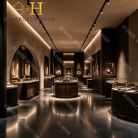 Ensemble de vitrine à bijoux de luxe sur mesure avec éclairage LED et verre trempé, mobilier d'exposition de bijoux haut de gamme, kiosque à bijoux