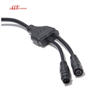 LLT 3pin 1 salida 2 divisor plástico IP67 impermeable potencia eléctrica Y rama Cable adaptador conector