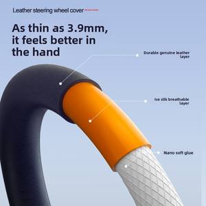 Housse de <span class=keywords><strong>volant</strong></span> de <span class=keywords><strong>voiture</strong></span> de luxe confortable en cuir véritable et PVC, antidérapante, inodore, ajustement universel pour la plupart des voitures, vente en gros - Product Image 4