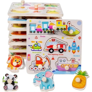 2024 prodotti in legno giocattoli educativi <span class=keywords><strong>Montessori</strong></span> impugnatura <span class=keywords><strong>Puzzle</strong></span> per bambini bambino apprendimento precoce pomello <span class=keywords><strong>Puzzle</strong></span> per bambini - Product Image 1
