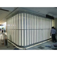 Porte pliante en PVC pour devanture de magasin moderne, panneaux en polycarbonate, cadre en alliage d'aluminium, antivol, anti-poussière, sur mesure
