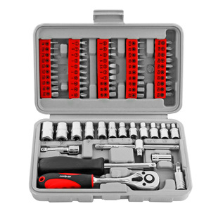 HiSpec 50 <b>Pc</b> Hand Tool Kit 1/4 In Socket <b>Set</b> Screwdriver Bits Chrome Vanadium Steel Auto Repair Tools - Product Image 1