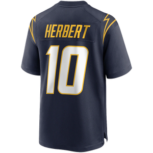 Maglia da Football Americano 2025 di Alta Qualità, Cucita, Numero 10 Justin Herbert, Bianco Blu Navy - Product Image 3