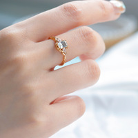 Bague en argent sterling 925 plaqué or 14 carats avec pierres précieuses géométriques, péridot, topaze bleu ciel rectangulaire, quartz et cristal vert naturel