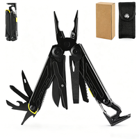 Outil utilitaire EDC en acier inoxydable 420 avec mousqueton, allume-feu, pince multifonction pliable pour le camping, les situations d'urgence et la pêche