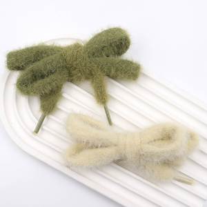 Lacets de luxe en fourrure de vison, ruban plat en polyester de 1 cm de large pour pantalons, sweat-shirts, chapeaux et cordons de serrage, aspect duveteux, pour l'automne et l'hiver - Product Image 2