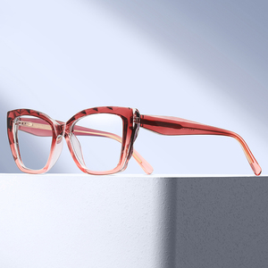 MS 97815 Lunettes anti-lumière bleue pour femme, monture œil de chat ludique en TR, cadre losange rouge cristal, branches minimalistes, prêtes pour la prescription - Product Image 2