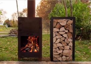 2026. Estufa de Leña Portátil Compacta de Estilo Moderno Francés para Jardín, de Acero Corten, para Exteriores - Product Image 2
