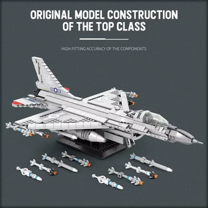 Bloques de Construcción del Avión de Combate F-16 Fighting Falcon, 1427 Piezas, Modelo de Avión Militar Estadounidense, Ladrillos de Juguete para Decoración de Escritorio, Regalos Navideños para Niños - Product Image 6