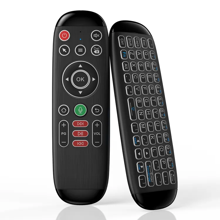 Vente chaude OEM M6 Air Mouse 7 Couleurs Clavier Rétro-Éclairé Voix Sans Fil Air Fly Mini 2.4G Air Mouse Télécommande pour TV Ordinateur