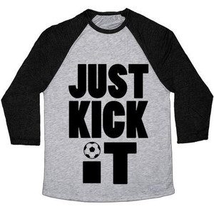 Camiseta de béisbol unisex de mezcla triple Just Kick It - Product Image 2