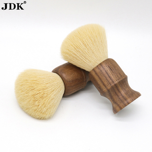 Smajdkk-brosse de rasage en bois <span class=keywords><strong>naturel</strong></span> <span class=keywords><strong>synthétique</strong></span>, accessoire manche en noyer, nœud en cheveux, barbe pour hommes - Product Image 2