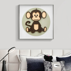 Peinture décorative Offre Spéciale chambre d'enfant peintures suspendues personnalisées de haute qualité Pandas et singes peinture décoration murale - Product Image 2