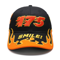 Casquette de baseball en coton pour garçons et hommes, broderie flamme, chapeau de course, fournisseurs d'usine OEM