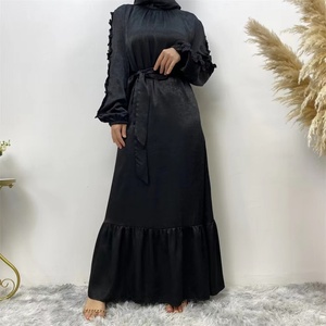 6582 #   Robe longue à volants ChaomengFashion OEM, robe modeste pour femmes musulmanes, robe en satin d'été - Product Image 6