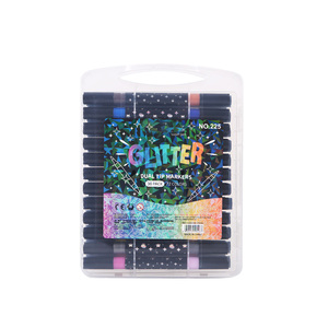 Juego de 24 Rotuladores Acrílicos de Colores Brillantes, Marcadores Perla con Purpurina <span class=keywords><strong>para</strong></span> Cuadernos, Resaltadores Borrables <span class=keywords><strong>para</strong></span> Niños y Estudiantes, Dibujo a Color - Product Image 1