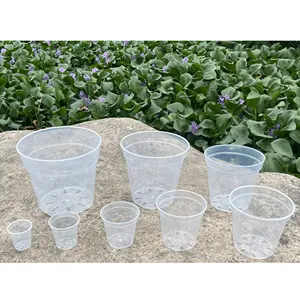 厂家直销花园2.5 3 4 5 6 7 8 9 10 11英寸大塑料高透明圆形兰花植物花盆