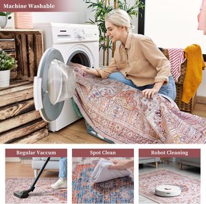 Tappeto Vintage piccolo spazio con grande sigillo di Design lavabile in gomma retro tappeto per uso domestico stile bohémien tappeto - Product Image 5