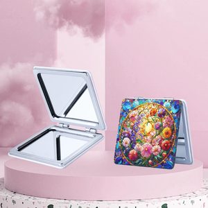 <span class=keywords><strong>กระจก</strong></span>พกพาแบบพับได้ทรงสี่เหลี่ยมพร้อมลายดอกไม้และผีเสื้อสไตล์โบฮีเมียน <span class=keywords><strong>กระจก</strong></span>แต่งหน้าและเติมแต่งลุคแบบพกพาสำหรับสาวๆ - Product Image 1