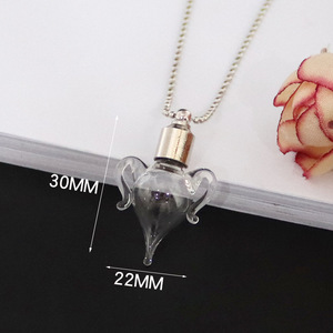 אתני זכוכית בקבוקוני שרשרת בושם בקבוקון בקבוק תליון פתיח בקבוק עם להחלפה שרשרת - Product Image 6